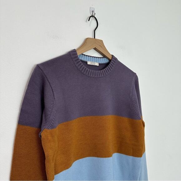 AYR The Yachty Moma Luxury Sweater Mens Purple Orange Blue Striped size Medium - Picture 3 of 7
